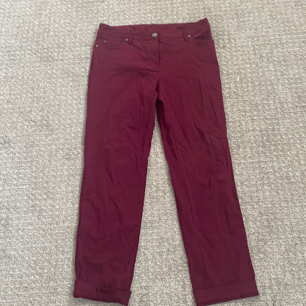 New Directions Maroon Burgundy Red Pants Size 10 Womens